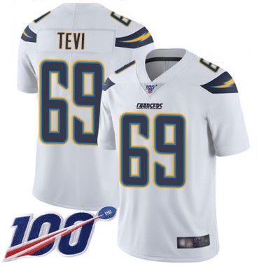 Los Angeles Chargers NFL Football Sam Tevi White Jersey Youth Limited #69 Road 100th Season Vapor Untouchable->youth nfl jersey->Youth Jersey